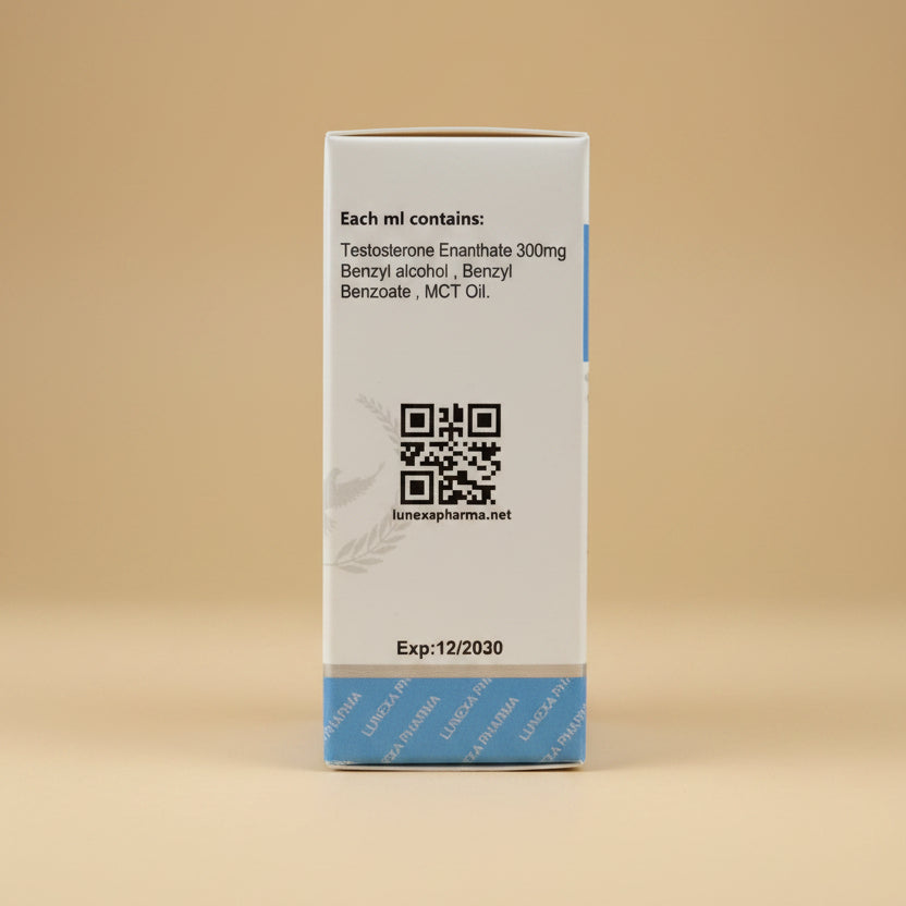 Small box with medical or pharmaceutical label on a wooden surface
