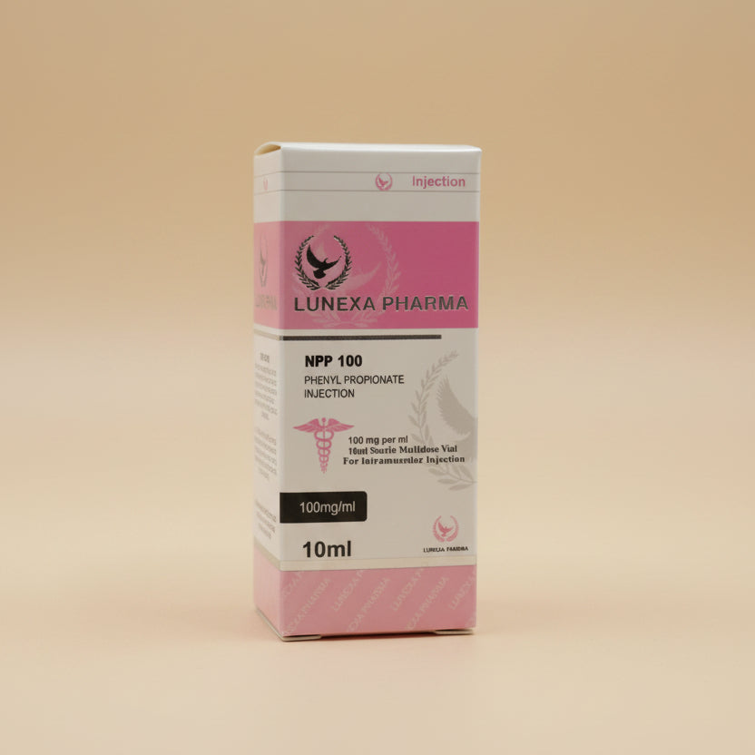 Lunexa Pharma injection packaging on a wooden surface