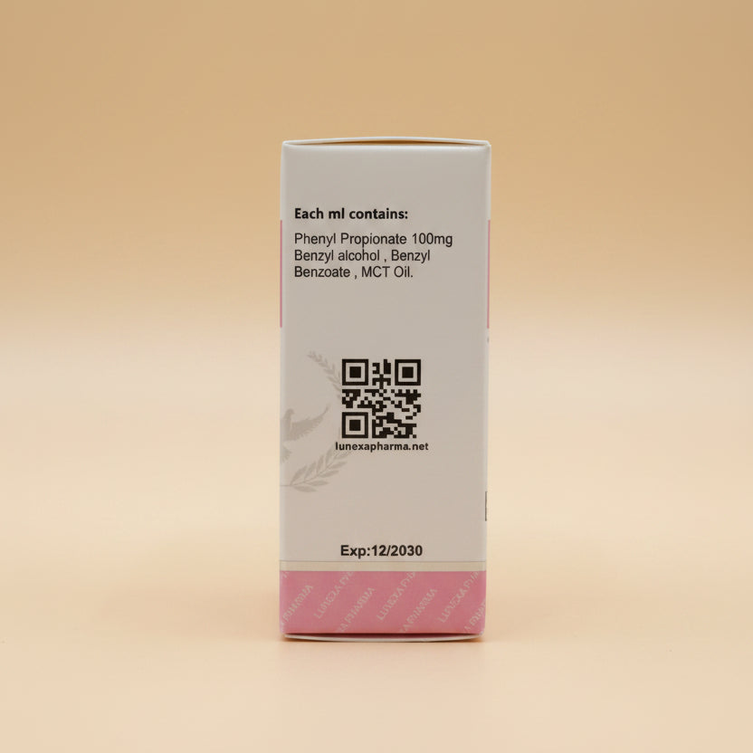 Small box with medical or pharmaceutical label on a wooden surface